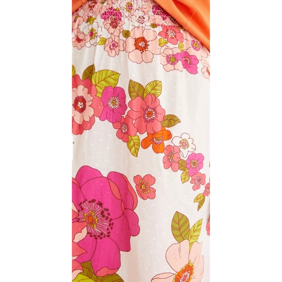 Anthropologie Briar Smocked Waist Maxi Skirt Love The Label Floral Large Retro - Picture 1 of 12